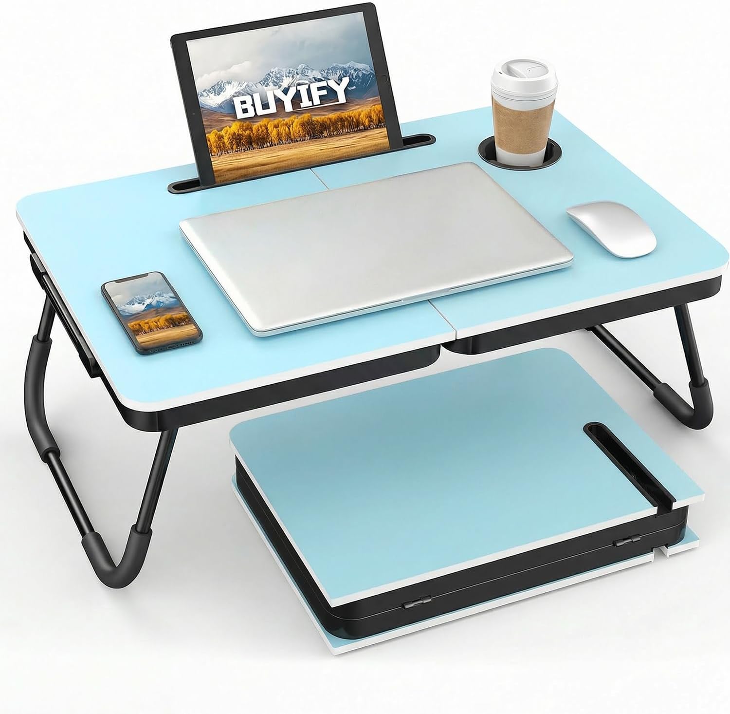 BUYIFY Foldable Lap Desk That Folds Away Into a Carry Case