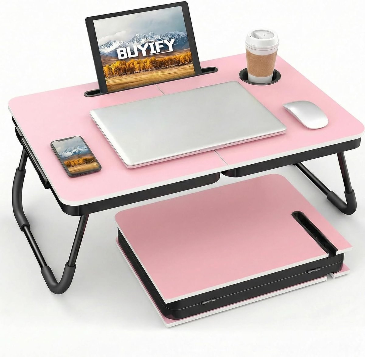 BUYIFY Foldable Lap Desk That Folds Away Into a Carry Case - BUYIFY