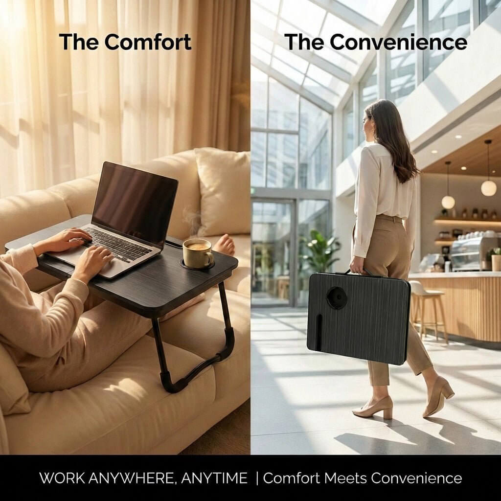 BUYIFY Foldable Lap Desk That Folds Away Into a Carry Case - BUYIFY