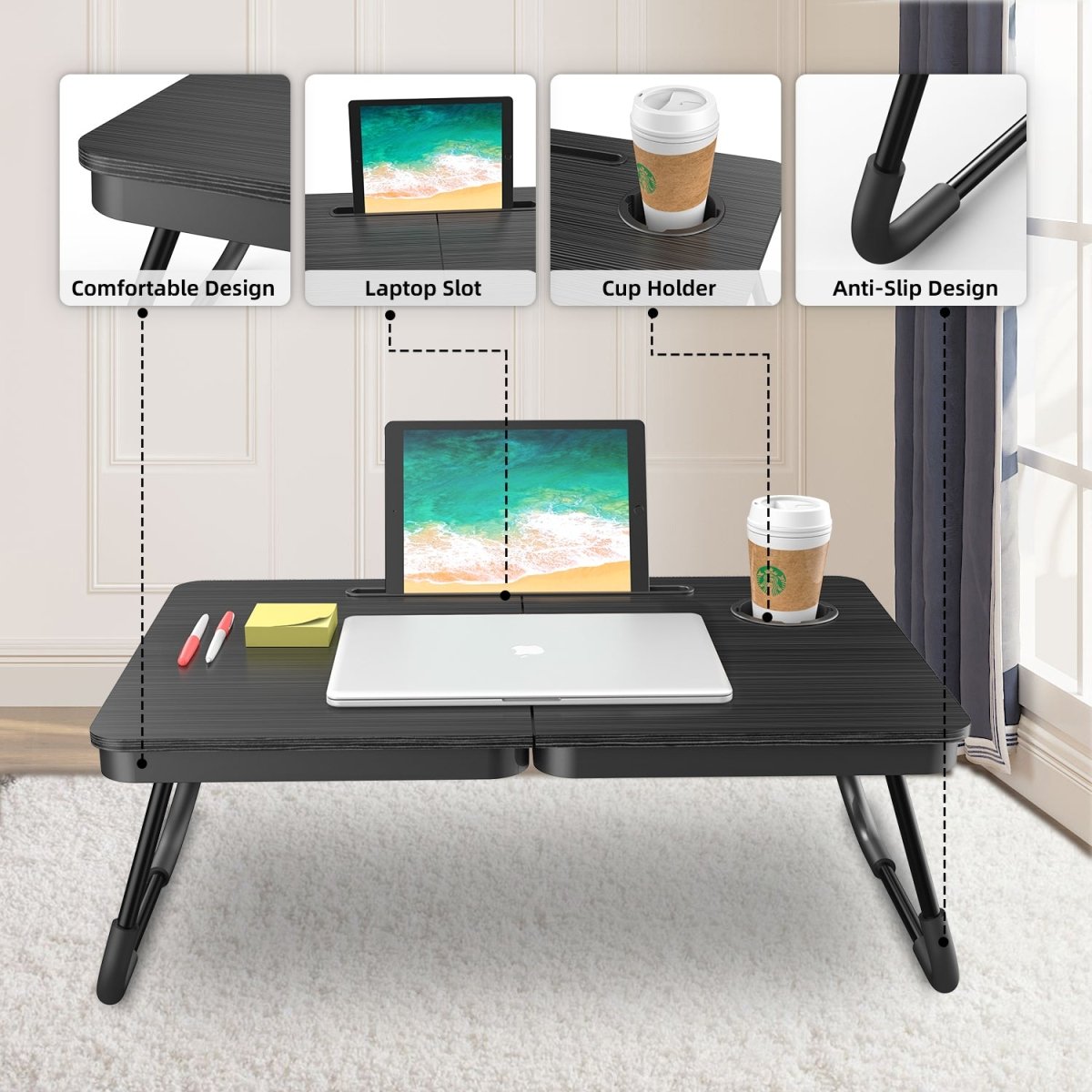 BUYIFY Foldable Lap Desk That Folds Away Into a Carry Case - BUYIFY