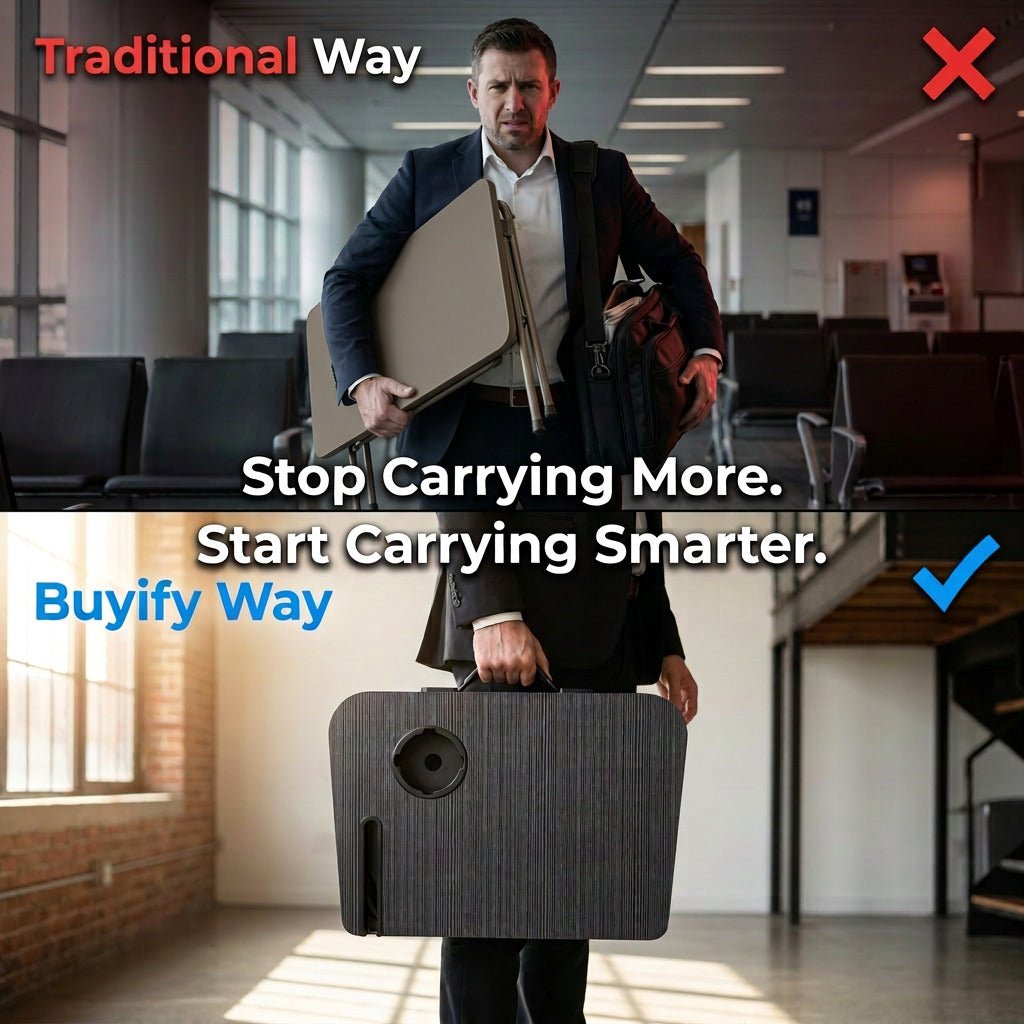 BUYIFY Foldable Lap Desk That Folds Away Into a Carry Case - BUYIFY