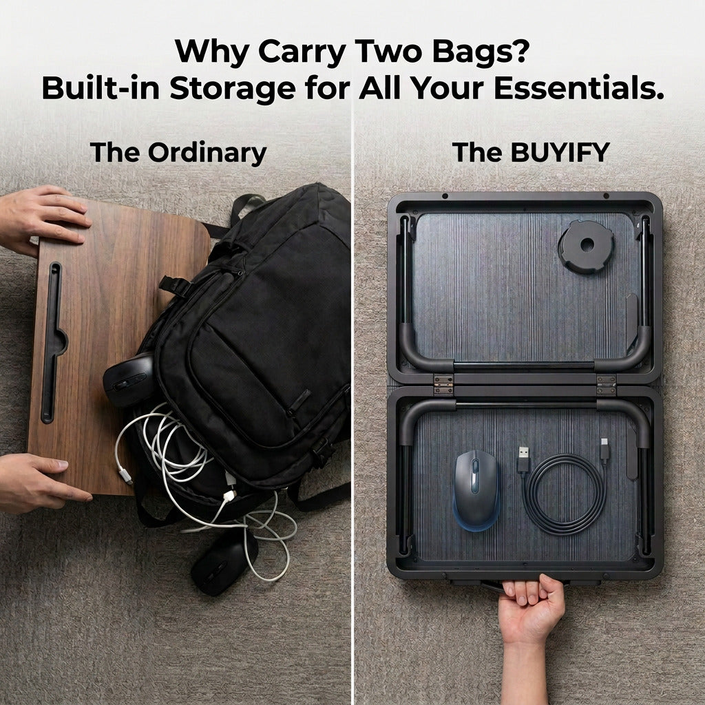 BUYIFY Foldable Lap Desk That Folds Away Into a Carry Case